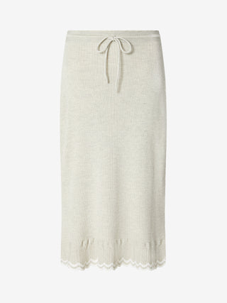 Vela Midi Skirt - Light Grey / Off-White